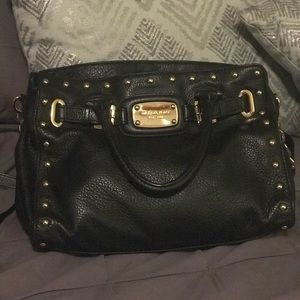 Michael Kors beautiful black bag gold studs